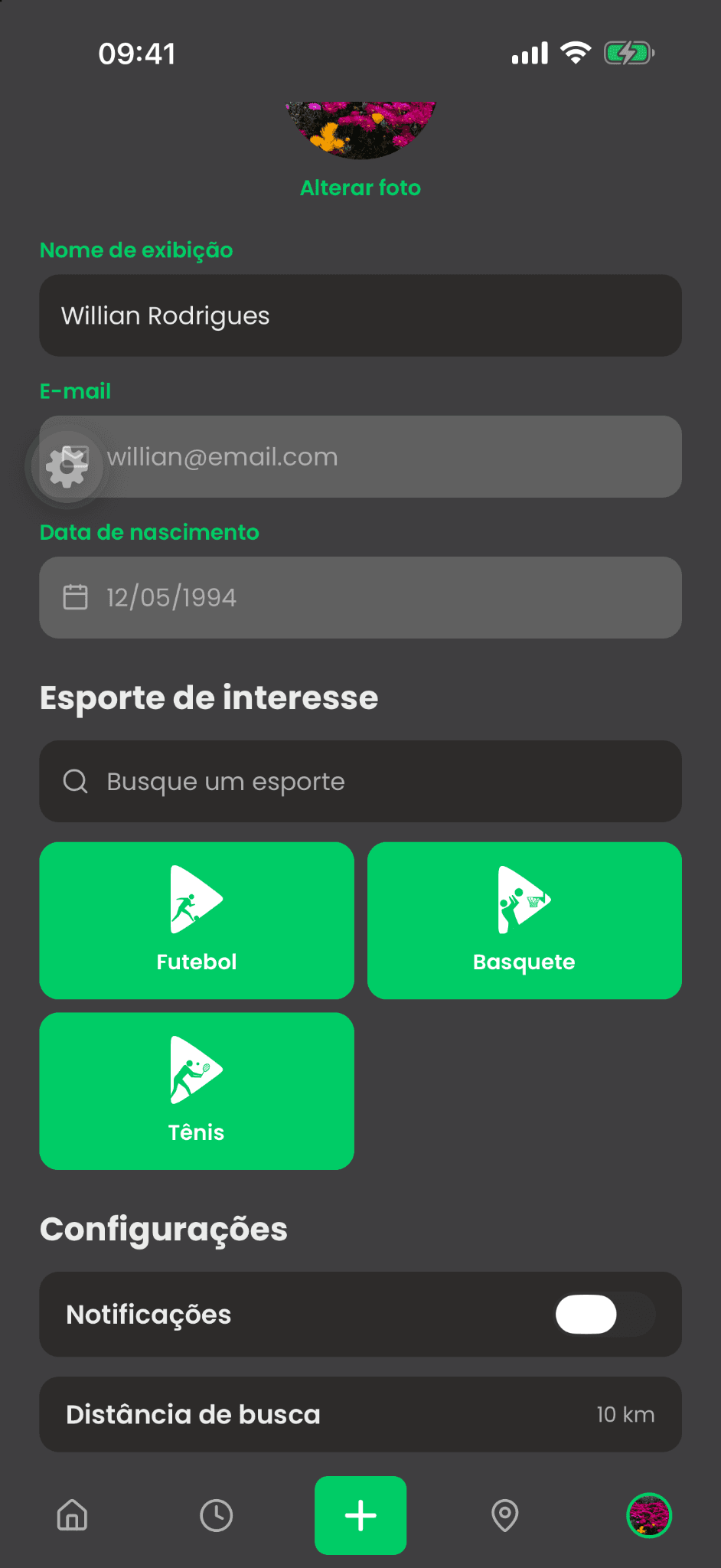 Perfil e preferências